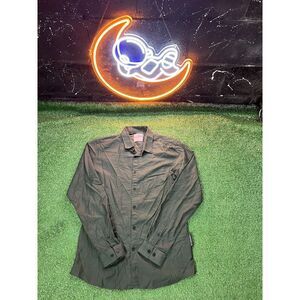 YoungLa Green Button Up Long Sleeve Shirt‎ Mens Size SM Casual Preppy Skater